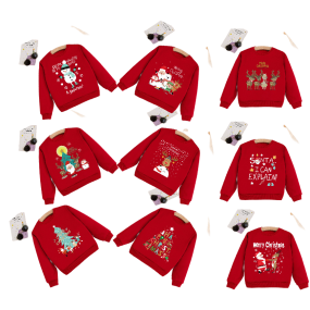 Christmas Kids Sweater Girl Long Sleeve Autumn/Winter Round Neck Cartoon Long Sleeve Pullover