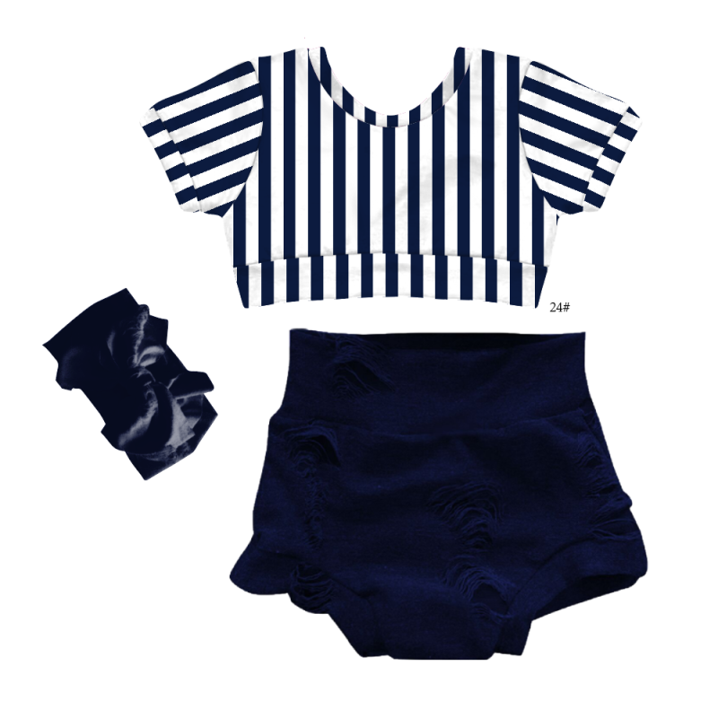 Custom Made/ODM Children Girls Clothing Set Solid Color Girl T-Shirt Shorts Two-Piece Set