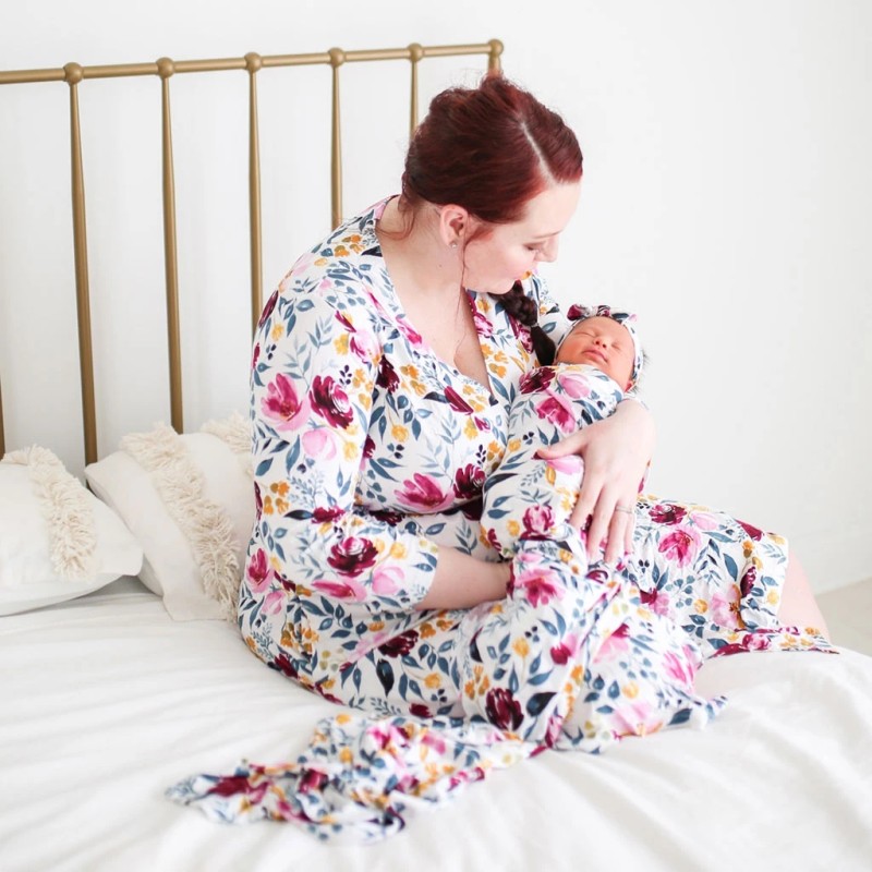 Print & Solid Plus Size Pajamas Large Ladies Robe Gown Sleepwear Women's Pajamas Nightwear