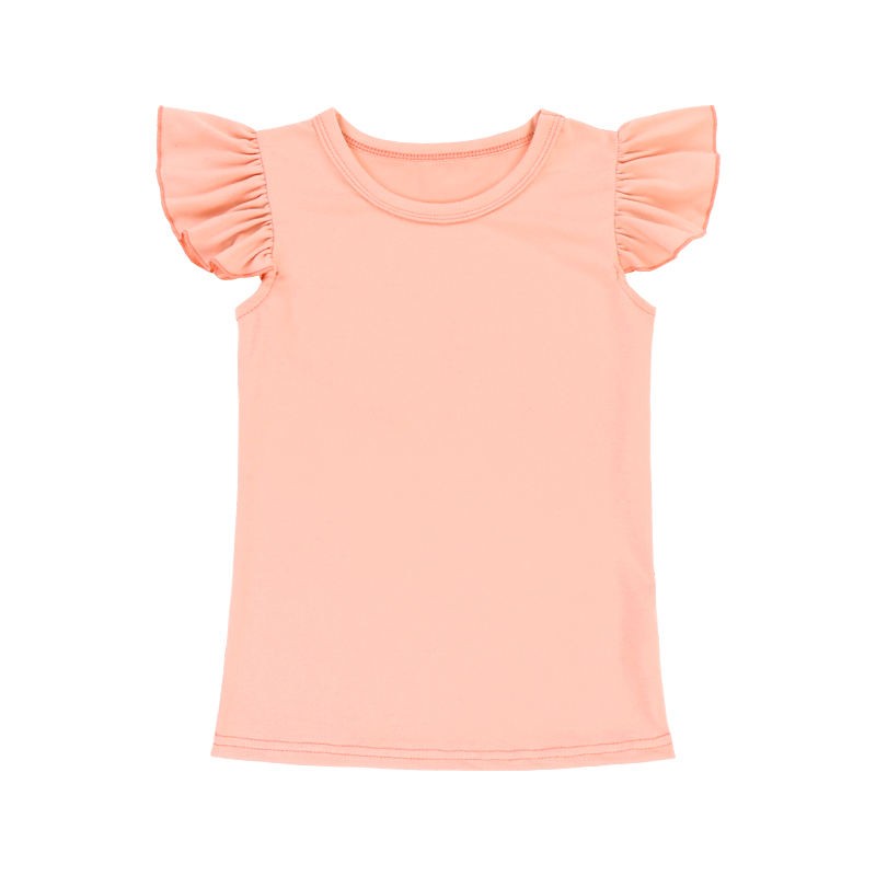 Yihong 2019 Hot Sale O-Neck Short Sleeve Solid Color Girl T-Shirt