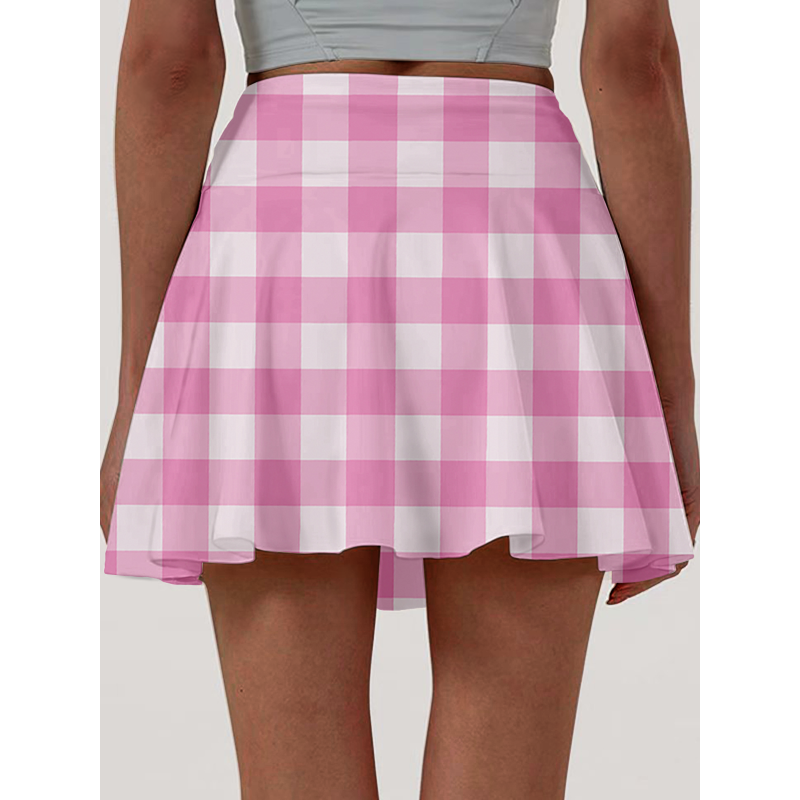 Women's Tennis Skirt High Waist Golf Skorts Belly Control Skirt with Shorts Pocket Lightweight