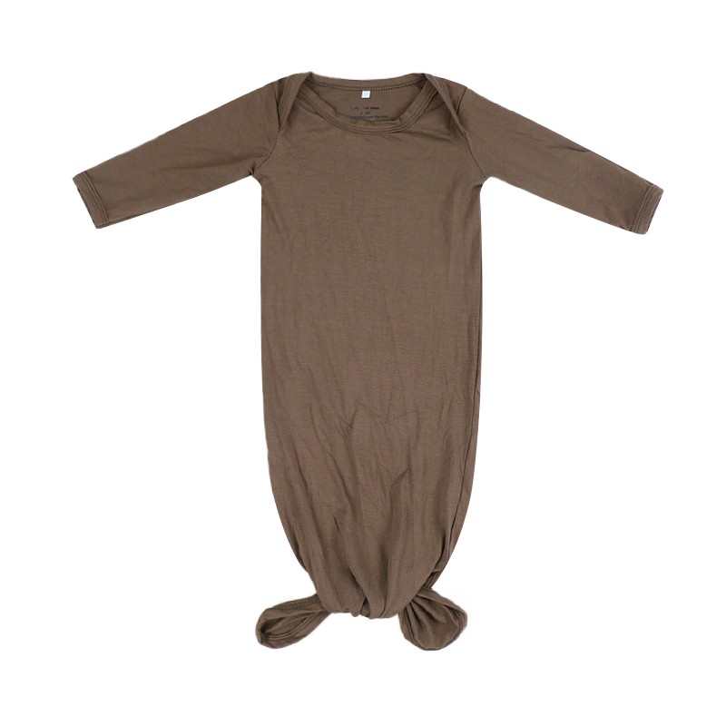 Super Soft Eco-friendly Custom Solid Bamboo Knot Gown Newborn Sleep Sack Newborn Gown Sleep Sack