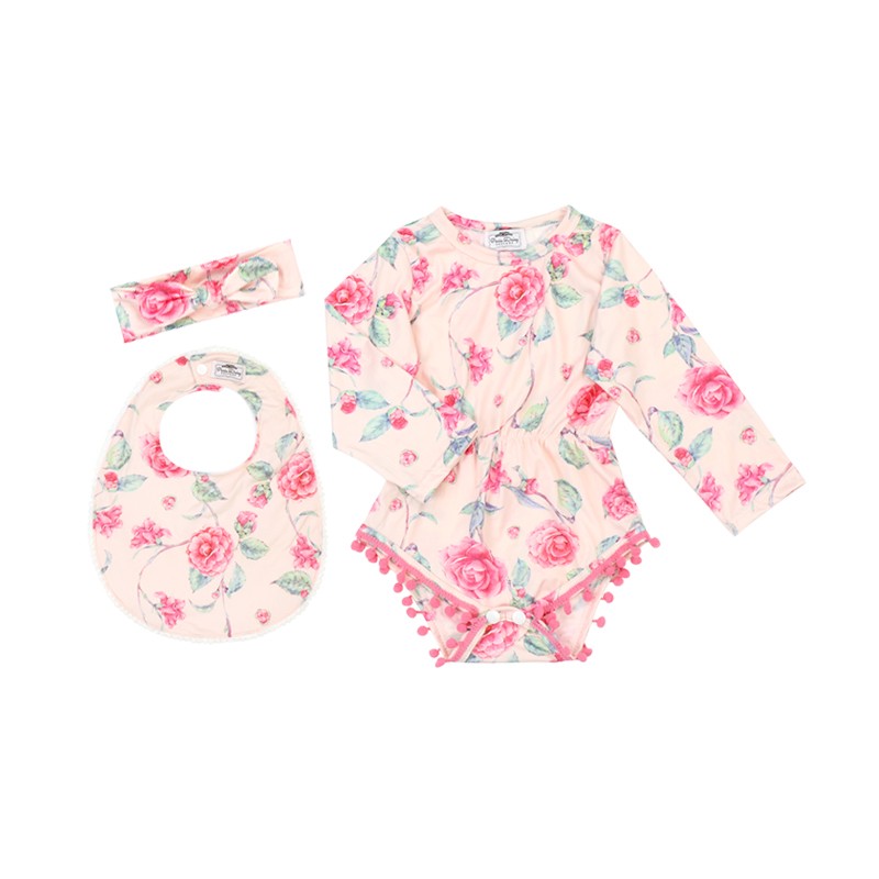 O-Neck Waith Ruffle Toddler Romper for 5-6 Years Girl with Bow