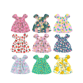Christmas Baby Short Sleeve Print Tree Dot Short Skirt Tulle Dress Baby Dress Design