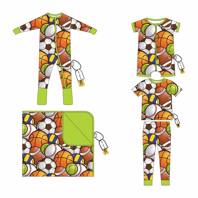 Bamboo Baby Romper Kids Pajamas Zipper Romper Footed Zippy Toddler Baby Girl Romper Baseball Print Romper