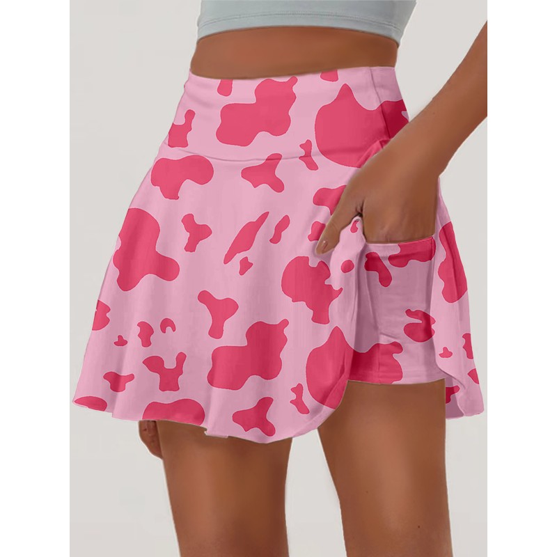 Women's Tennis Skirt High Waist Golf Skorts Belly Control Skirt with Shorts Pocket Lightweight