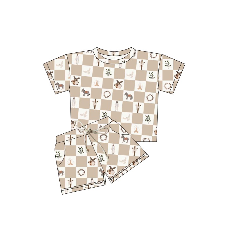 2 pcs Short Sleeve Shirt Shorts Set Girls Boys Summer Outfit Toddler Boy Clothes Summer Children's Clothing Lounge Set