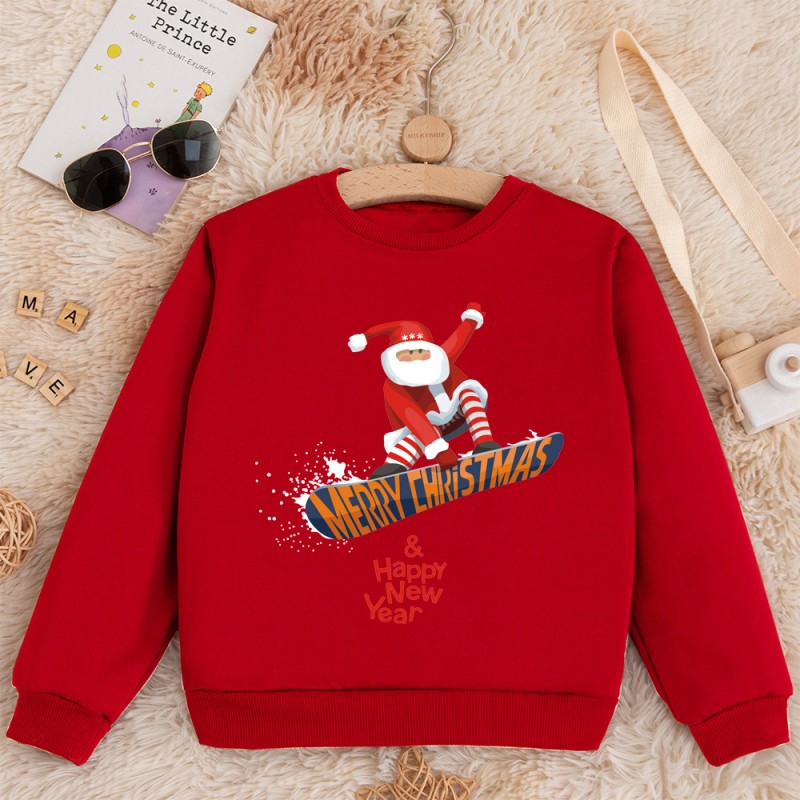 Christmas Kids Sweater Girl Long Sleeve Autumn/Winter Round Neck Cartoon Long Sleeve Pullover