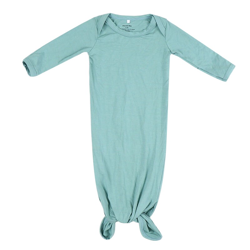 Super Soft Eco-friendly Custom Solid Bamboo Knot Gown Newborn Sleep Sack Newborn Gown Sleep Sack