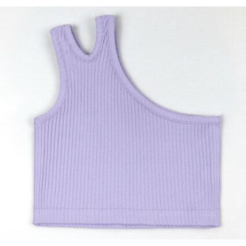 2024 Korean Style Fashion Girl Pure Cotton Sleeveless Top Summer Short Version Wholesale Baby Strappy Top Children Top Round Neck Solid Color