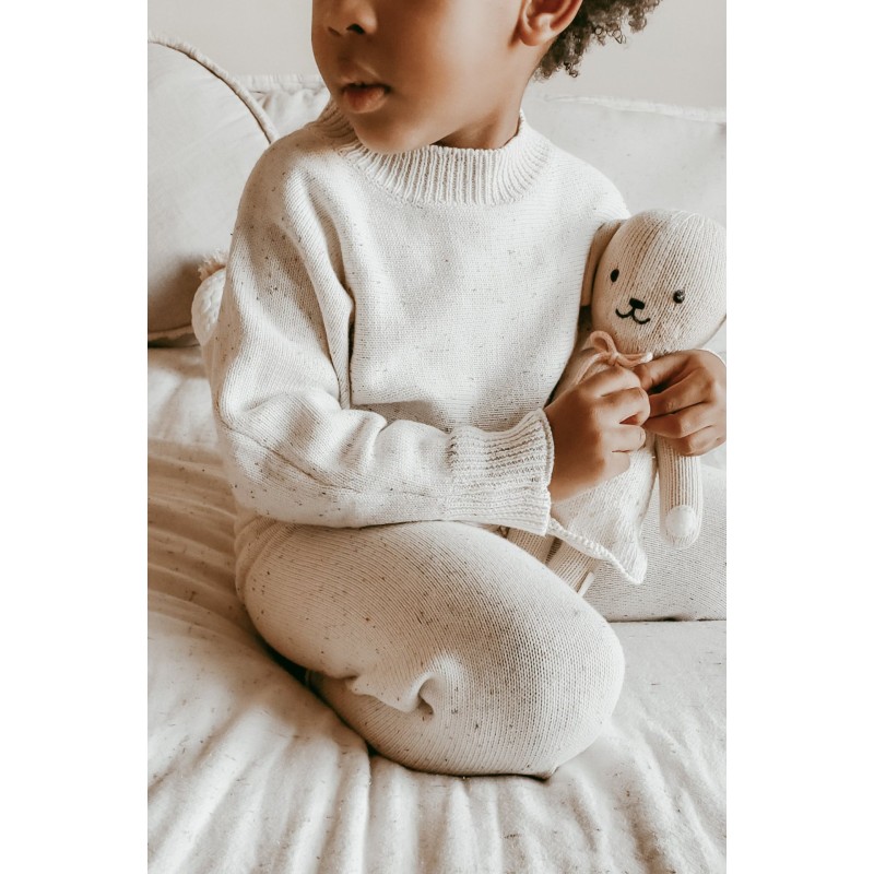 Super Soft Unisex Baby Knit Sweater Custom Color Sprinkles Cotton Pullover Set Long Sleeve Pants Mommy & Me Set