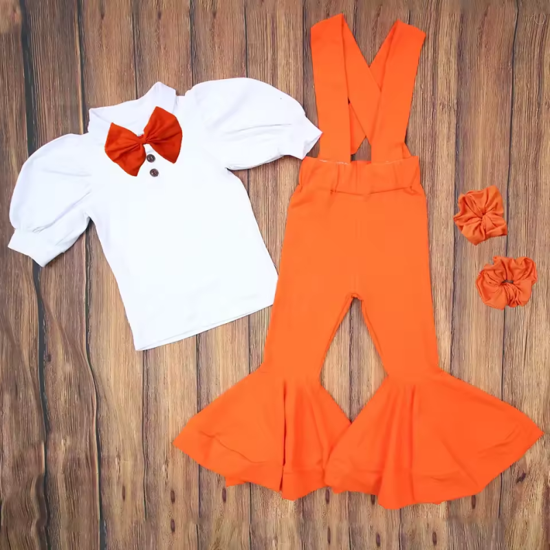 Spring/Summer Baby Girl Two-Piece Set Girls Sleeveless Top Bell Bottom Pants