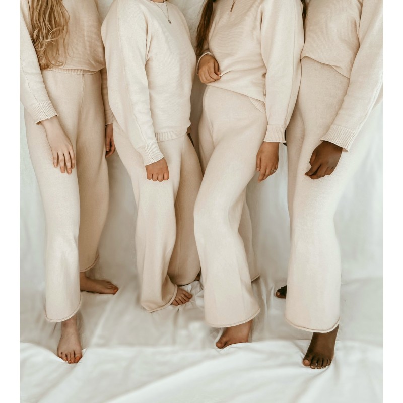 Super Soft Unisex Baby Knit Sweater Custom Color Sprinkles Cotton Pullover Set Long Sleeve Pants Mommy & Me Set