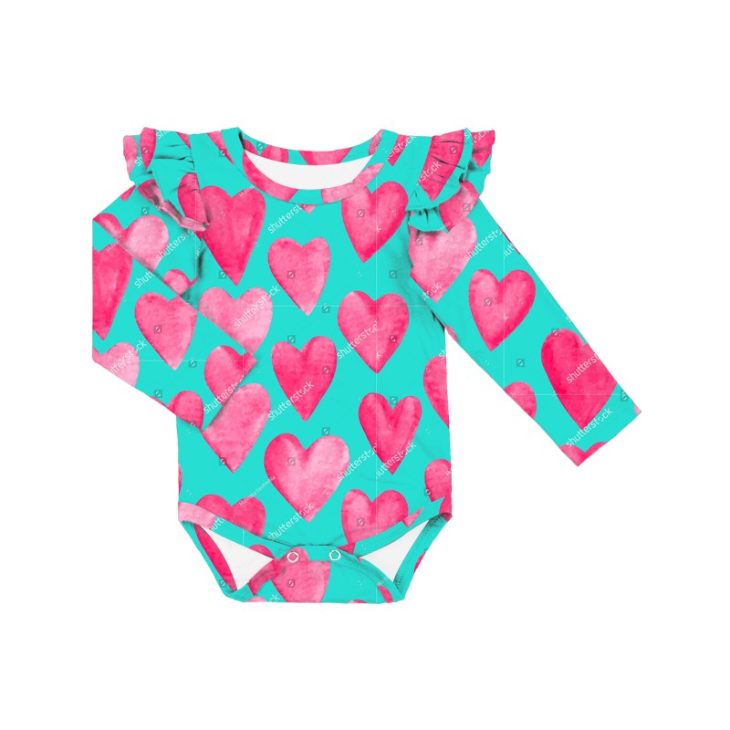 2LLY-020 Baby Clothing Custom Print Romper Outfit Long Sleeve Baby Romper Wholesale