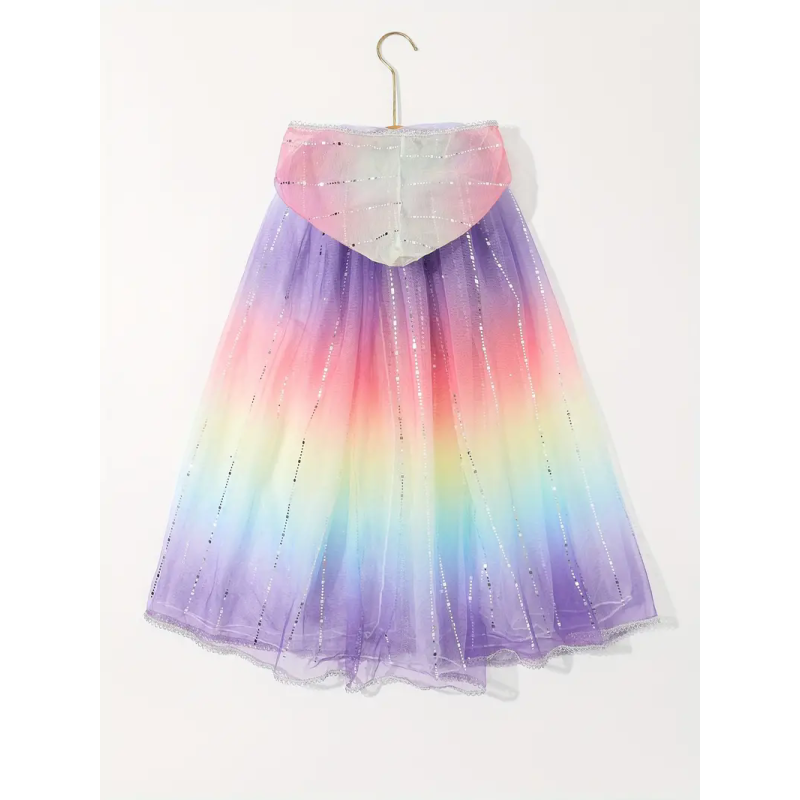 Wholesale Custom Fashion Girl Cape Hot Sale Colorful Hooded Cape Pretty Cute Girl Halloween Costume Cloak