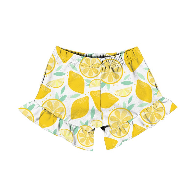 Casual Bumblebee Print Ruffle Clothes Brushed Milk Silk Boutique Custom Handmade Toddler Baby Girl Shorts