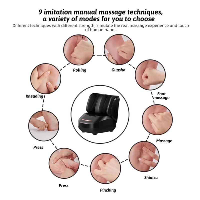 Intelligent Electric Shiatsu Roller Foot Relaxer Massager Machine Vibrating Foot Leg Massager with Heating