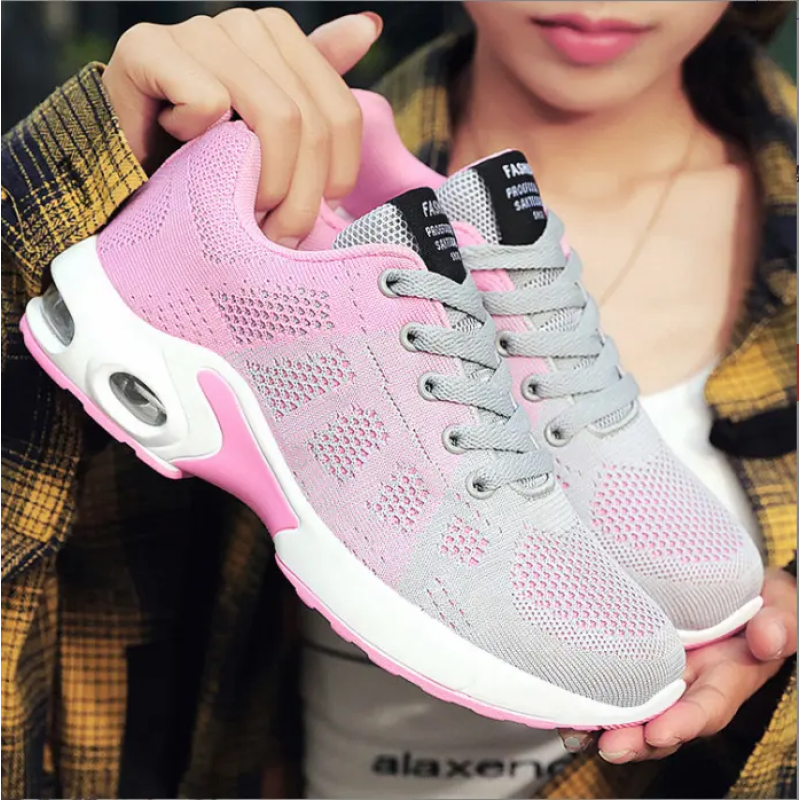 New Arrival Women's Outdoor Running Sports Shoes Breathable Mesh Sports Shoes Thick Sole Cotton Lining Rubber Insole Autumn