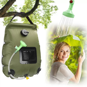 Portable 20L PVC Foldable Bath Bag Outdoor Camping Solar Heating Hiking Mountaineering Showering Equipment with Switchable Shower Head