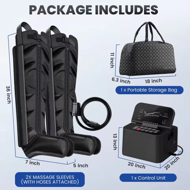 Professional Leg Air Compression Sleeve Therapy Massage Machine Sports Recovery Pump Boot with Leg Massage Device