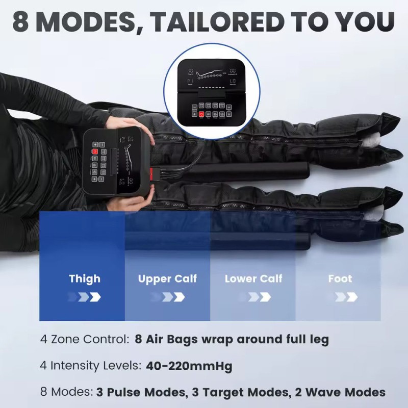 Professional Leg Air Compression Sleeve Therapy Massage Machine Sports Recovery Pump Boot with Leg Massage Device