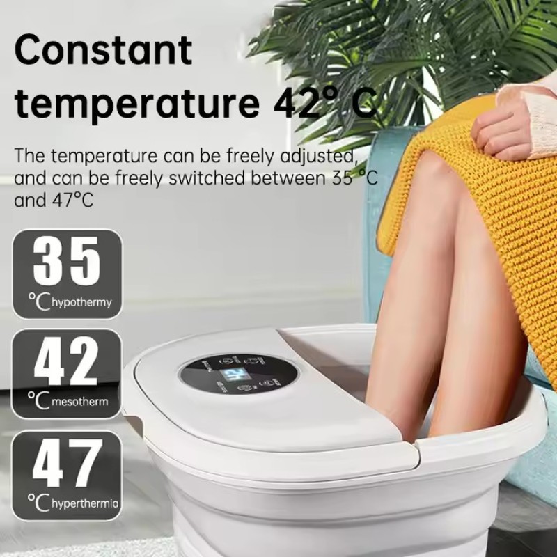 Spa Foot Massager Soaking Tub Foldable Remote Control Electric Heating Foot Bath Massager