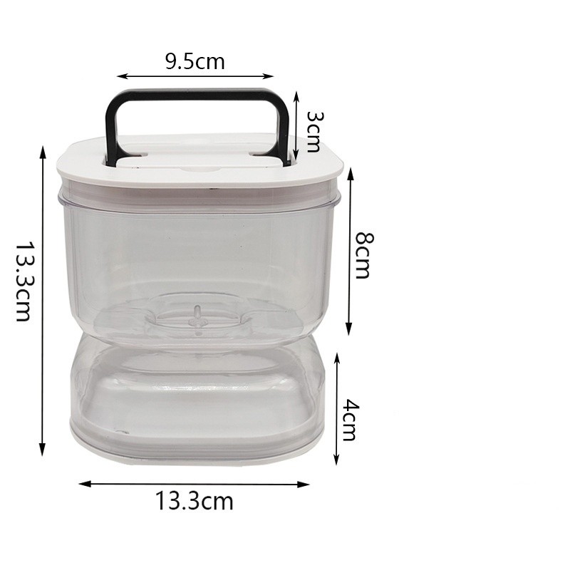 Cross-Border New Kitchen Dry-Wet Separation Hourglass Jar Plastic Container for Food Storage and Pickle Preservation