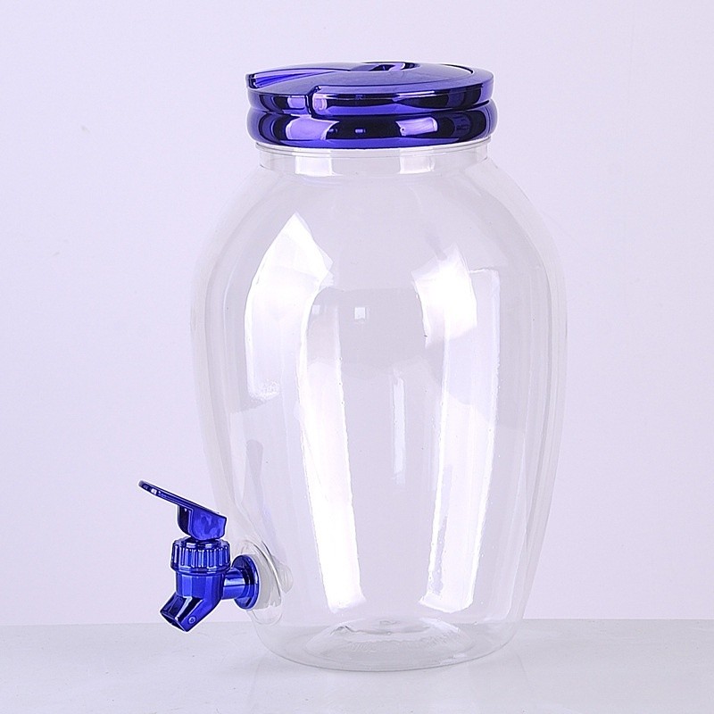 Hot-Selling Transparent Plastic Summer Beverage Dispenser with Faucet Press-Type Camping Water Flow