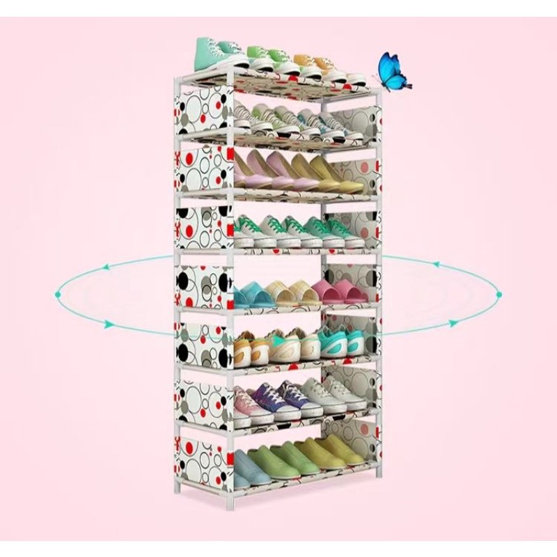 Multi-Layer Modular Storage Shoe Rack Simple Shoe Cabinet Small Shoe Rack Dust-Proof Multifunctional Rack Living Room Square