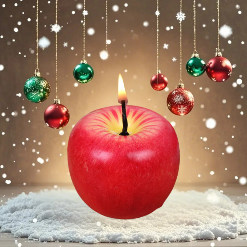 Creative Realistic Apple Candle Christmas Desktop Decoration Ornament Festival Figurine Toy Gift High-Quality