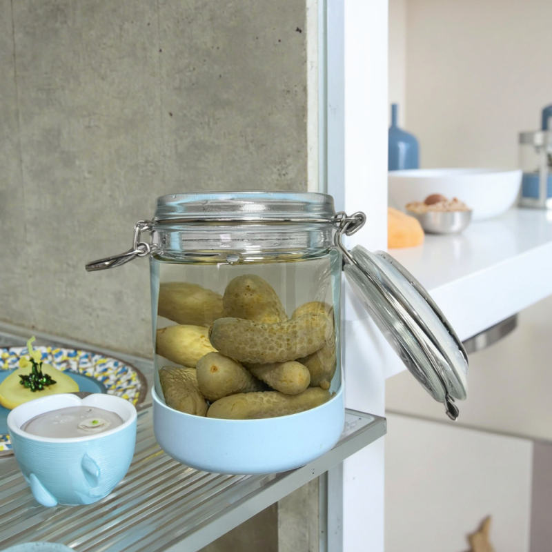 Leak-Proof Airtight Lid Pickle Jar with Filter Flip Refrigerator Pickle Juice Separator Jar with Filter Flip Pickle Jar