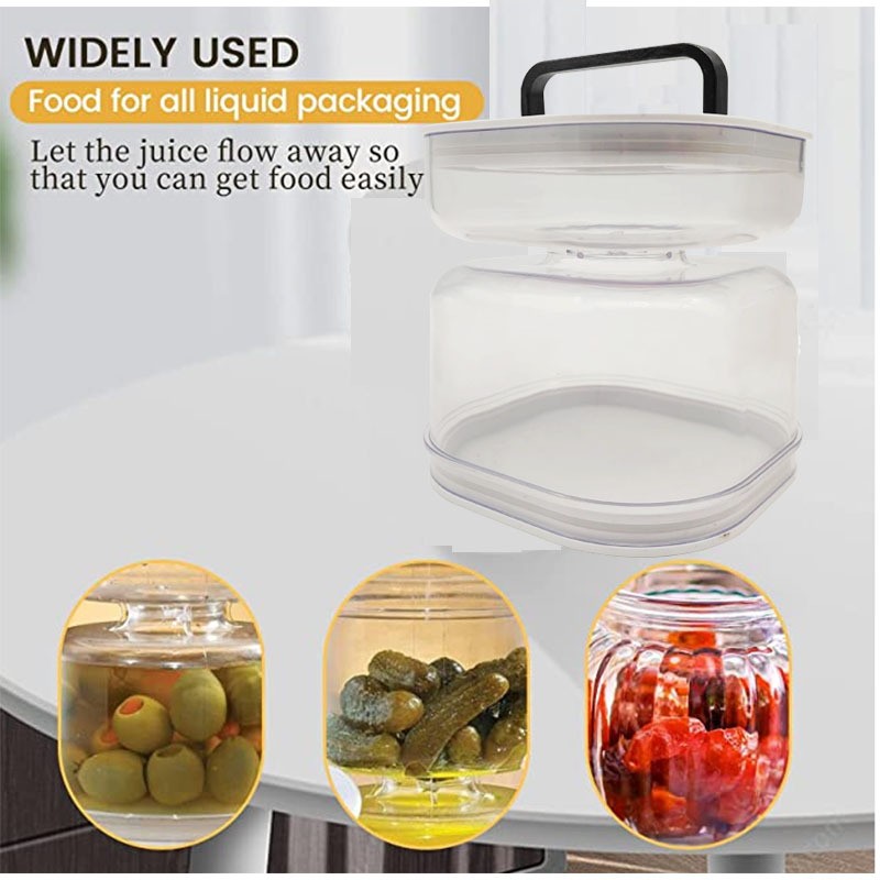 Cross-Border New Kitchen Dry-Wet Separation Hourglass Jar Plastic Container for Food Storage and Pickle Preservation