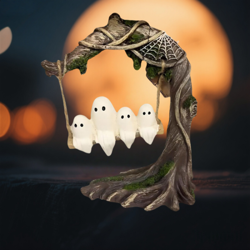 Ghost Theme Resin Decoration Craft Table Decoration & Wall Sign Plywood Souvenir Gift Style for Festival Atmosphere