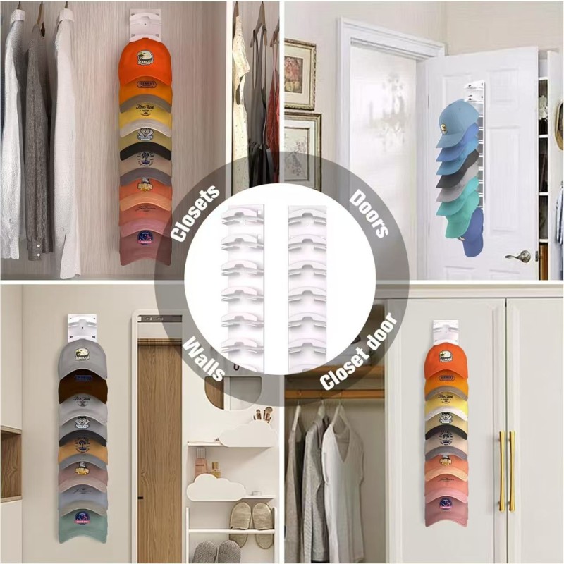 Multifunctional Modern Minimalist High-Quality Plastic Baseball Cap with Multi-Layer Wall-Mounted Storage Rack