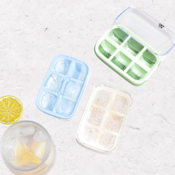 Large Square Silicone Freezer Soup Storage Container with Lid Grid Ice Cube Tray for Ice Cube Molds