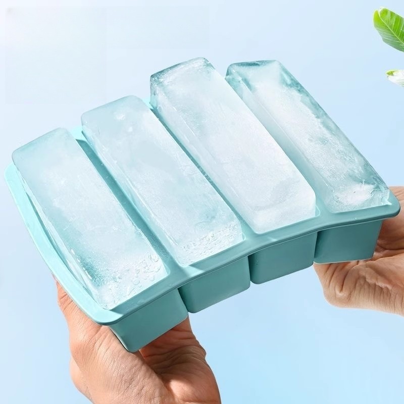 New Household Silicone Ice Cube Mold with Lid Large Ice Grid Easy Demolding Quick Freeze Ice Making Mold