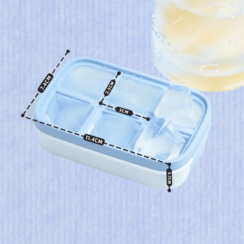 Large Square Silicone Freezer Soup Storage Container with Lid Grid Ice Cube Tray for Ice Cube Molds