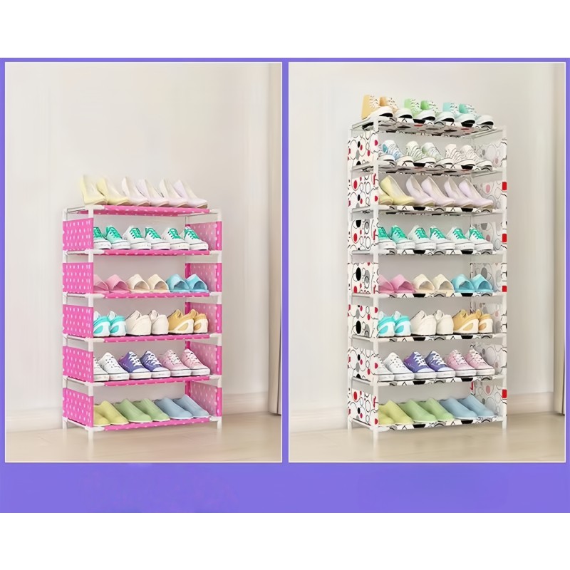 Multi-Layer Modular Storage Shoe Rack Simple Shoe Cabinet Small Shoe Rack Dust-Proof Multifunctional Rack Living Room Square