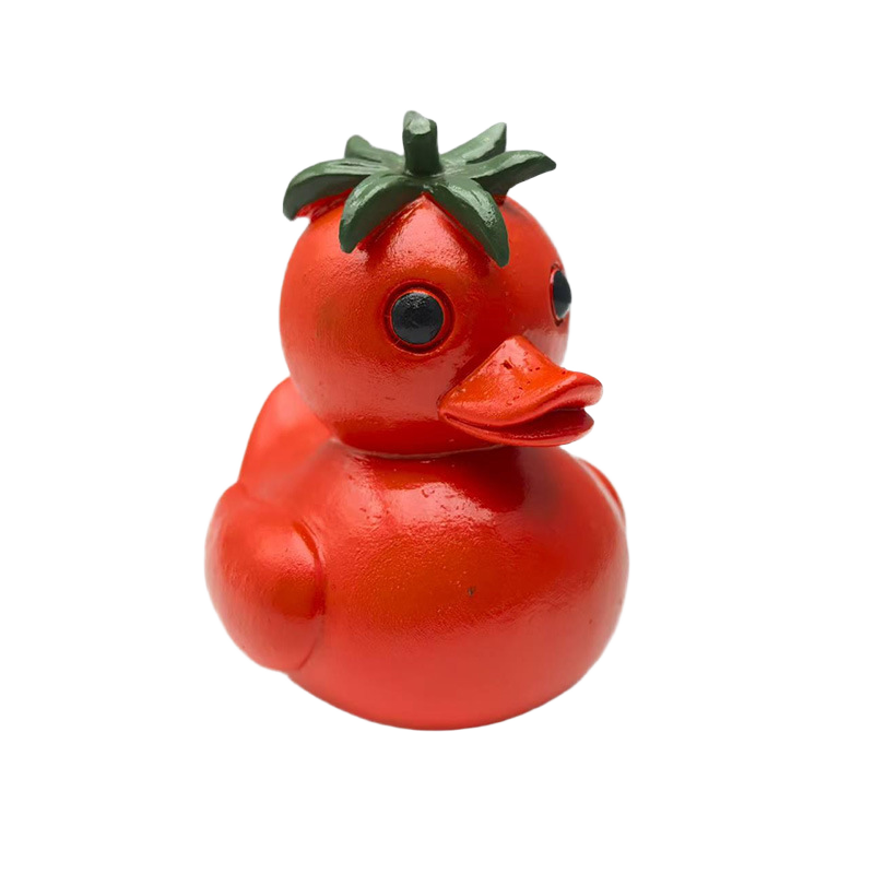 Fantasy Style Eco-Friendly Resin Craft Vegetable Duck Nodding Doll Statue Painted Design Garden Decoration Statue
