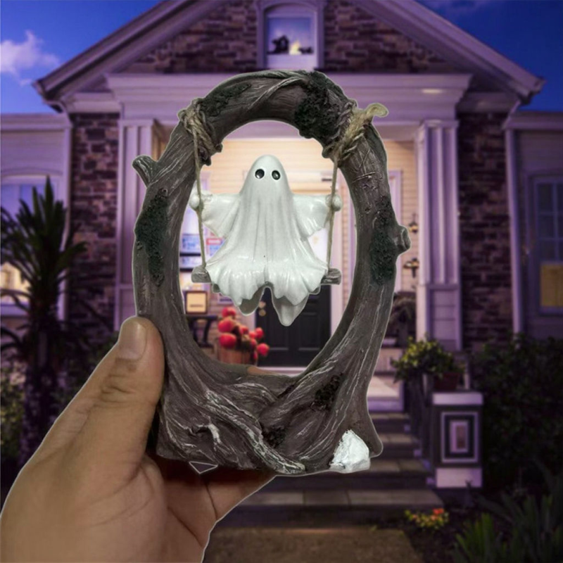 Ghost Theme Resin Decoration Craft Table Decoration & Wall Sign Plywood Souvenir Gift Style for Festival Atmosphere