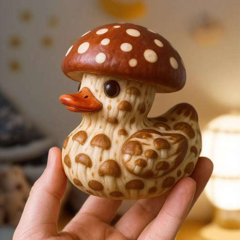 Fantasy Style Eco-Friendly Resin Craft Vegetable Duck Nodding Doll Statue Painted Design Garden Decoration Statue