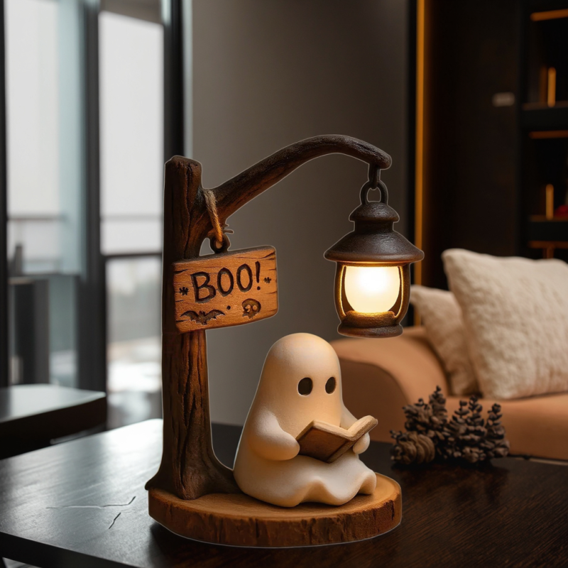 3D Resin Halloween Ghost Night Light Cute Little Ghost Warm Night Light Party Home Table Decoration Item