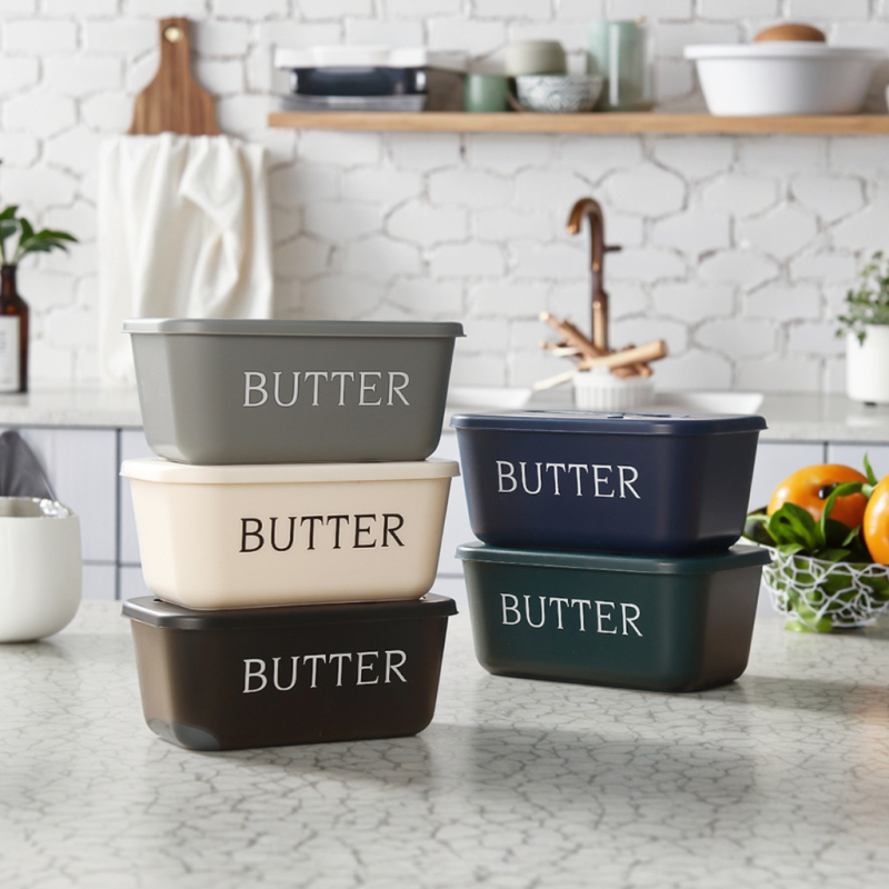 Knife-Enclosed Butter Box Large Capacity Food-Grade PP Cheese Box Refrigerator Butter Storage Container Oil Butter Box