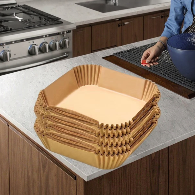 Disposable Non-Stick Microwave-Safe Air Fryer Liners Bleach-Free Paper Baking and Pastry Tools