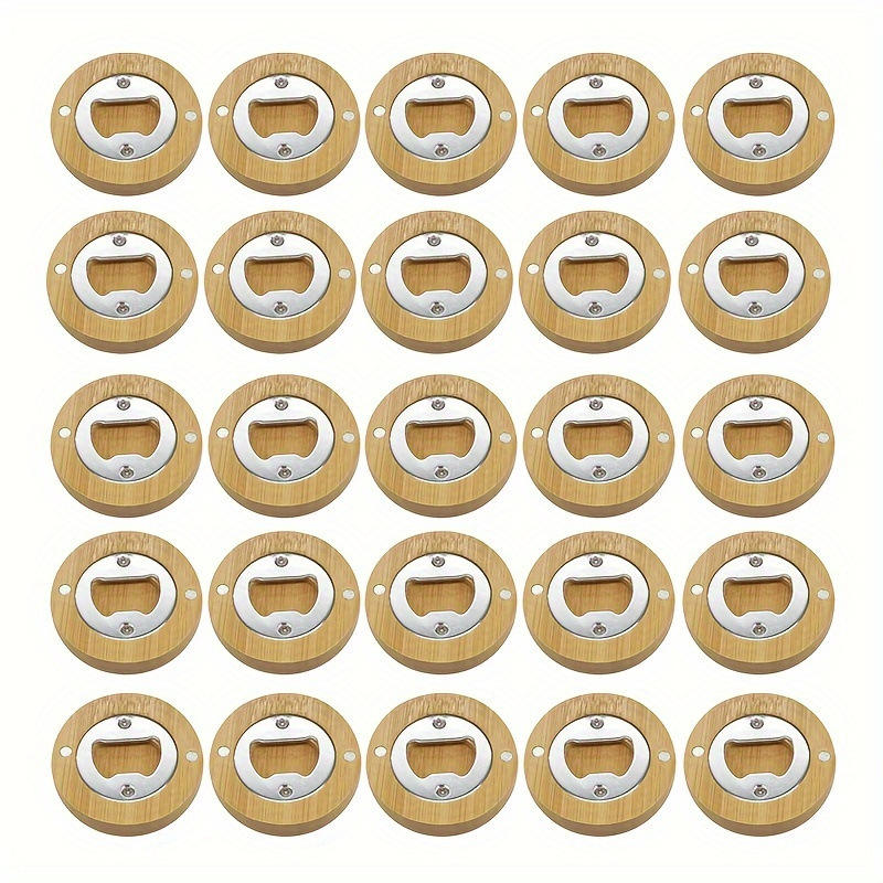 Handmade Bamboo Wood Magnet Bottle Opener Cross-Border DIY Wedding Party Gift Ready Stock Manufacturer Made