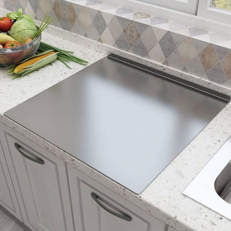 Stainless Steel Chopping Board Kitchen Rolling Board Fruit Cutting Board Baking Kneading Board Large-Size Worktop