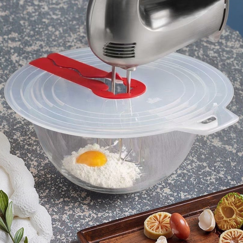 Egg Whisk Silicone Splatter Guard Splash Cover Mixing Bowl Cover Kitchen Cooking Supplies