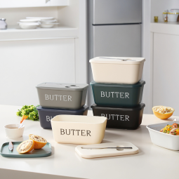 Knife-Enclosed Butter Box Large Capacity Food-Grade PP Cheese Box Refrigerator Butter Storage Container Oil Butter Box
