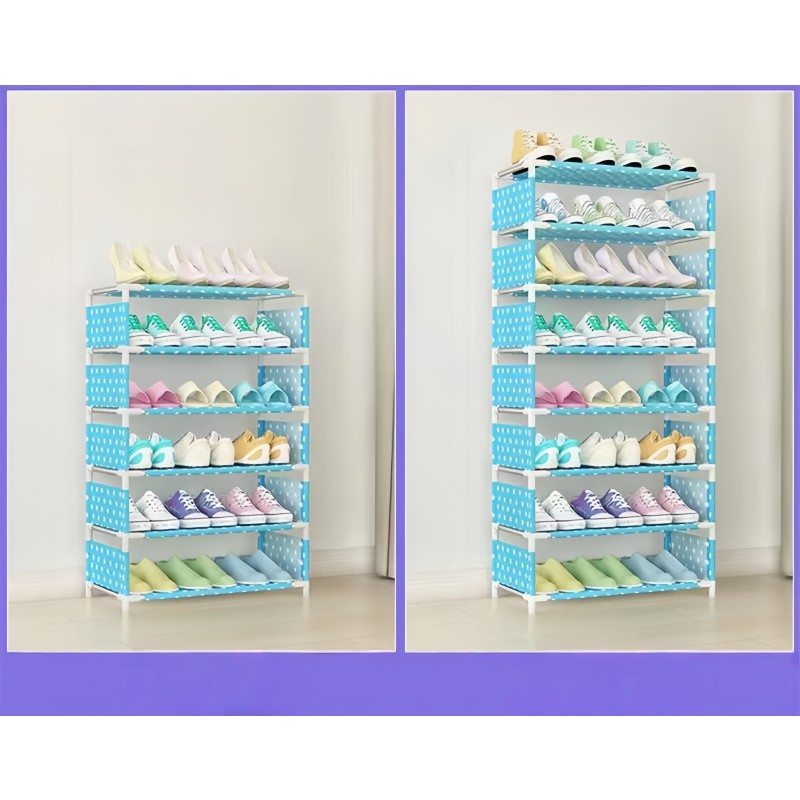 Multi-Layer Modular Storage Shoe Rack Simple Shoe Cabinet Small Shoe Rack Dust-Proof Multifunctional Rack Living Room Square