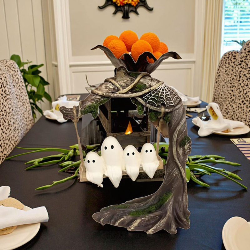 Ghost Theme Resin Decoration Craft Table Decoration & Wall Sign Plywood Souvenir Gift Style for Festival Atmosphere